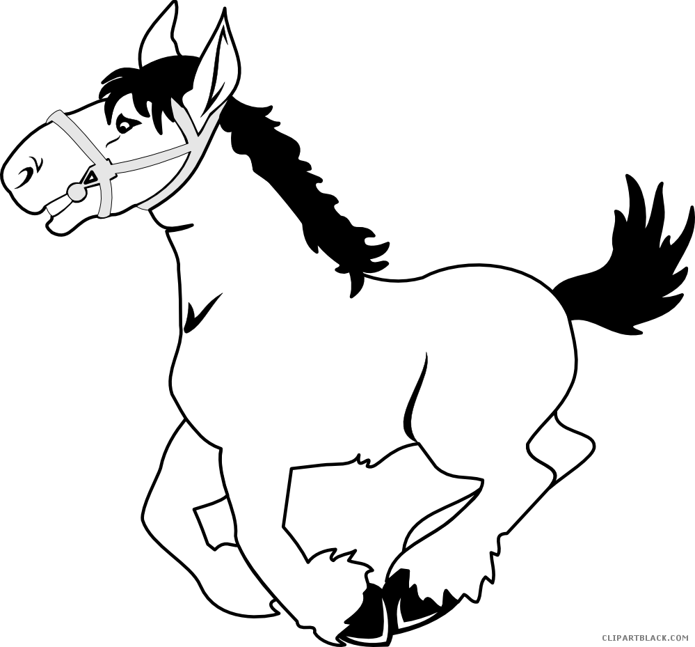 clipart horse black and white