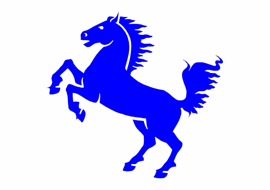 horses clipart blue