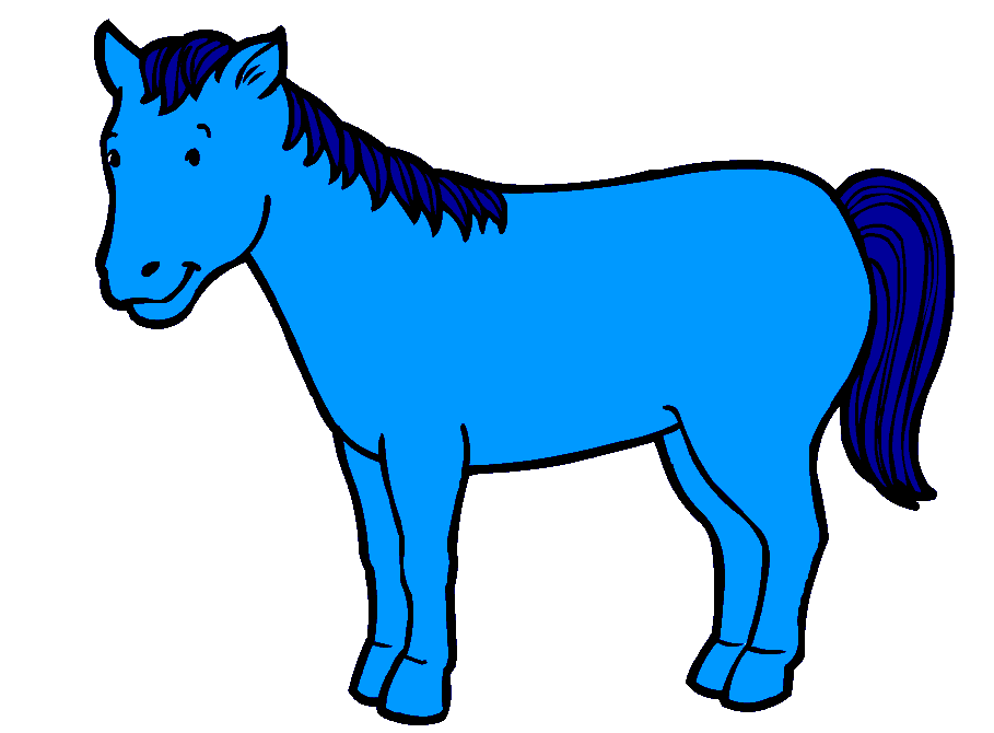 . Clipart horse blue