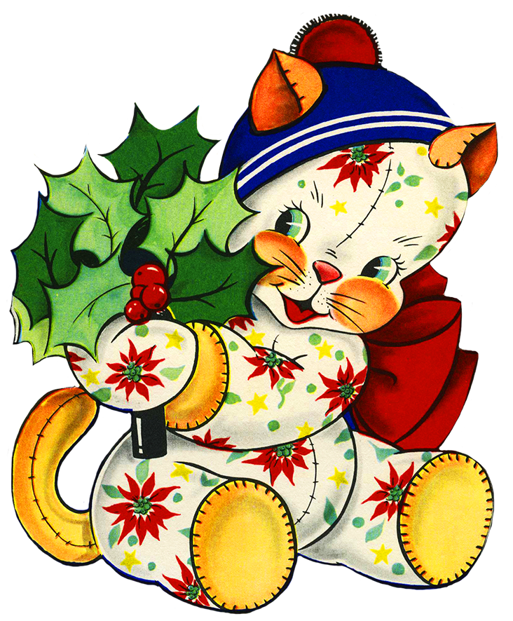 Charming vintage christmas clip. Morning clipart toy