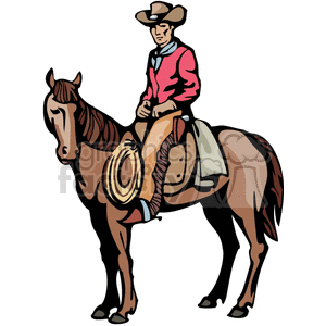 clipart horse cowboy