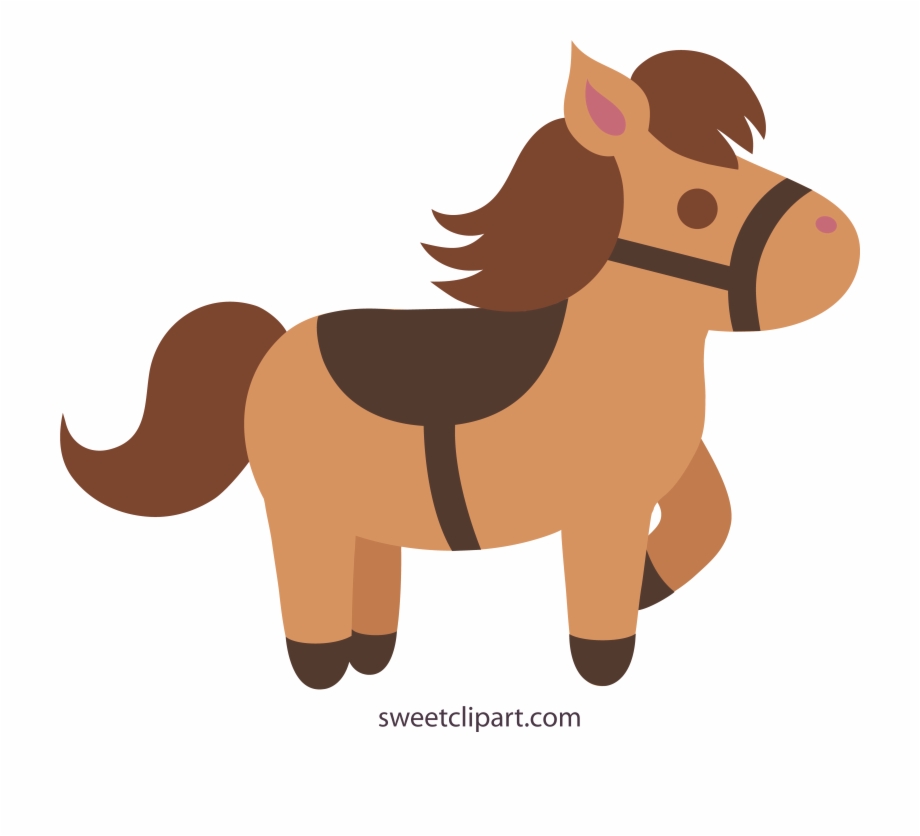 Horses clipart cute. Brown horse clip art