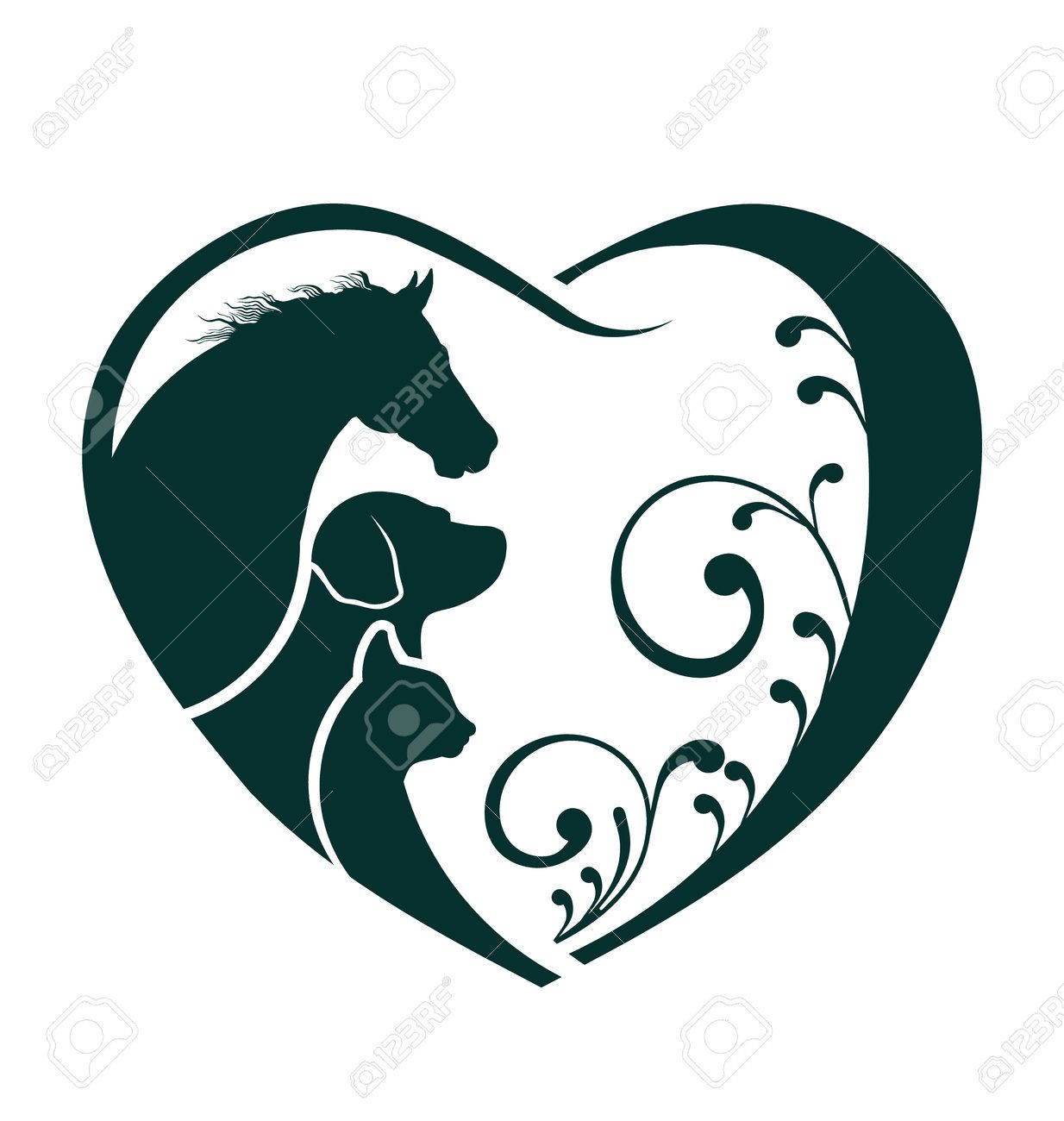 Stock vector tattoo ideas. Clipart horse dog