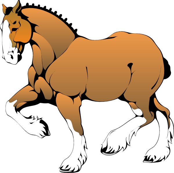 clipart horse muscular