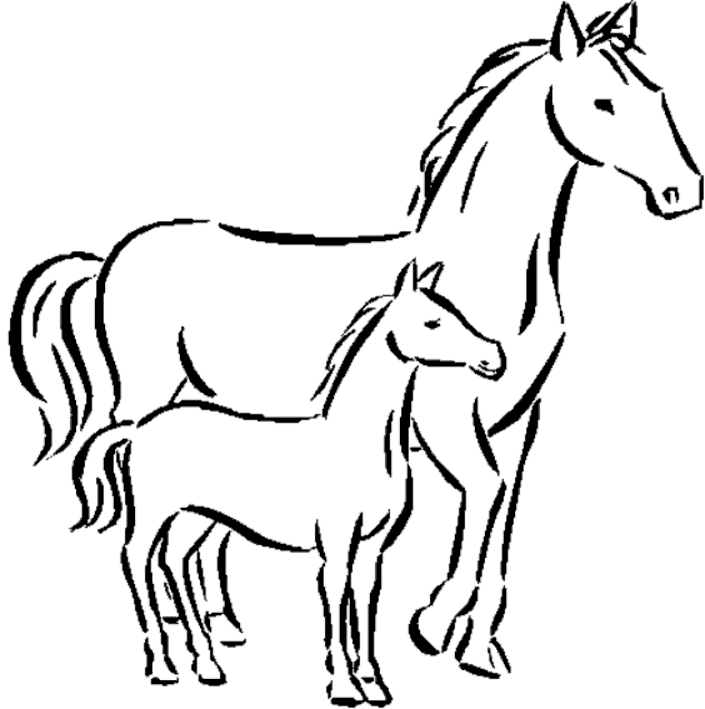 Horses clipart simple. Horse and foal elegant