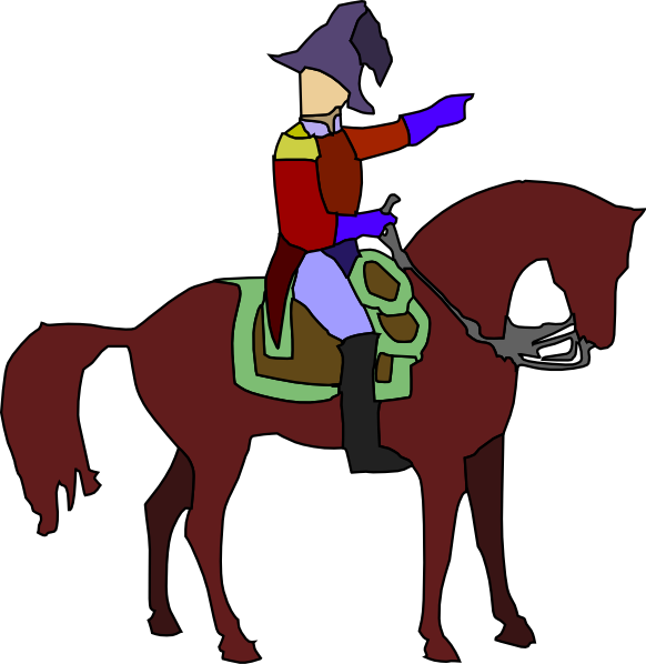 clipart man horse