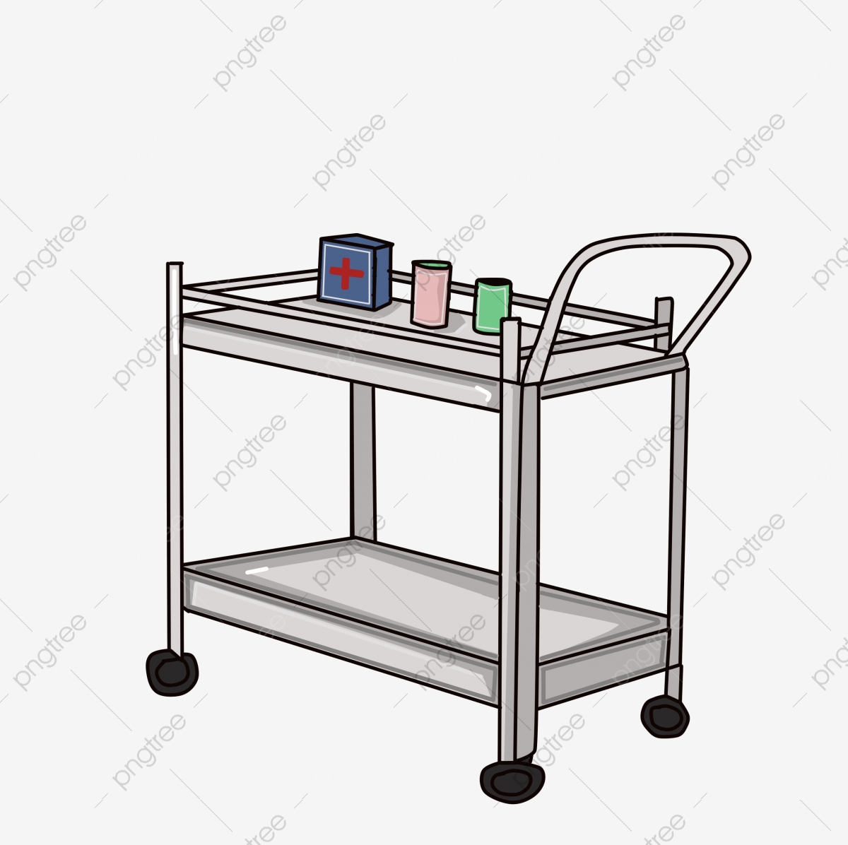 Cartoon medicine bottle . Hospital clipart cart