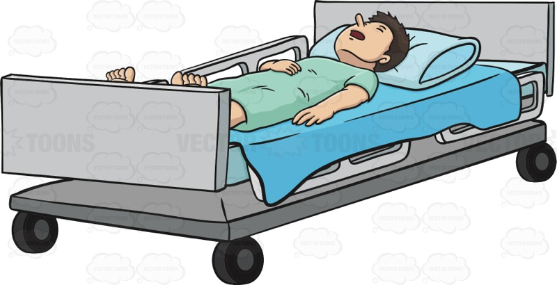 man clipart hospital bed