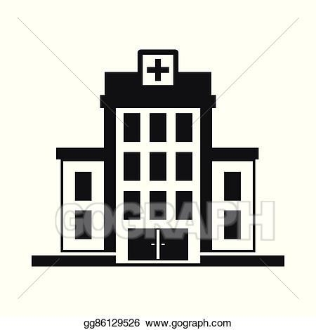 Vector illustration icon style. Clipart hospital simple