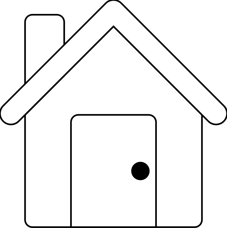 clipart house black and white