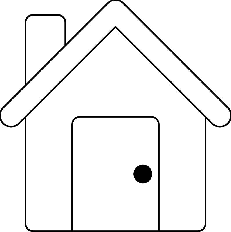 Line art medium image. Clipart house black and white