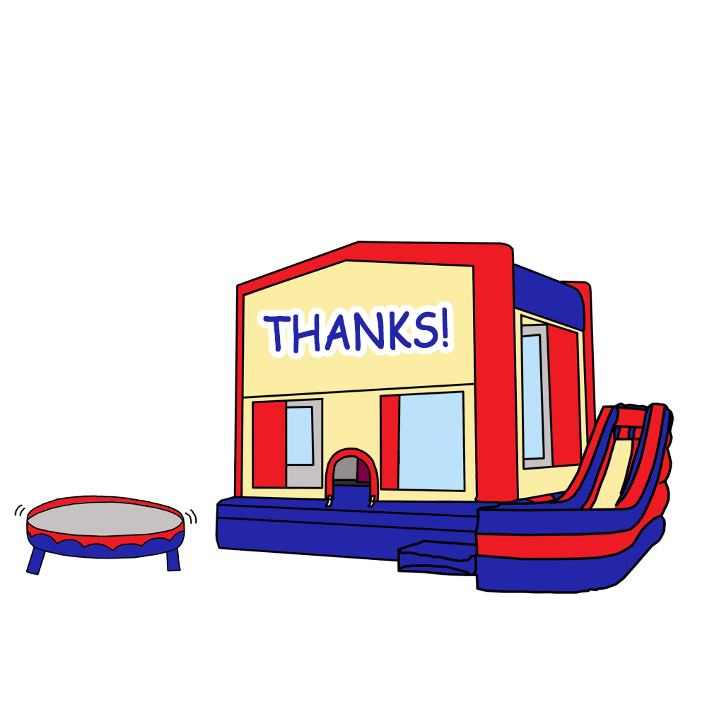 Note clipart thanks. Kids bounce house party