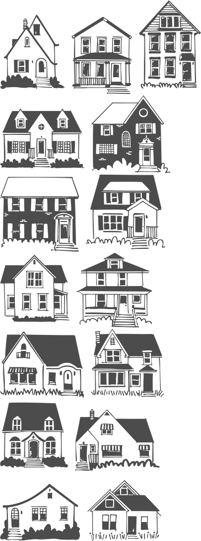 houses clipart doodle
