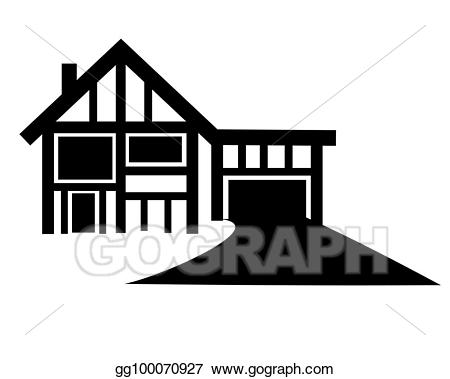 clipart house driveway