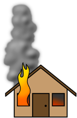 clipart houses fire