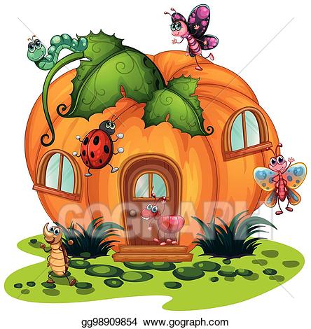 clipart houses pumpkin