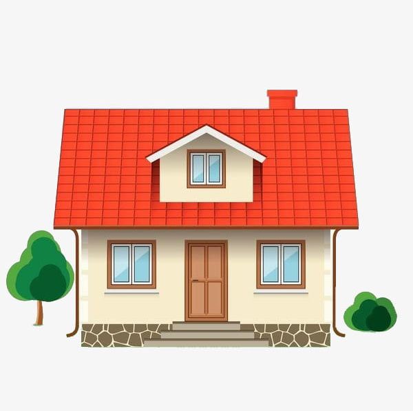 A png cartoon elevation. House clipart small