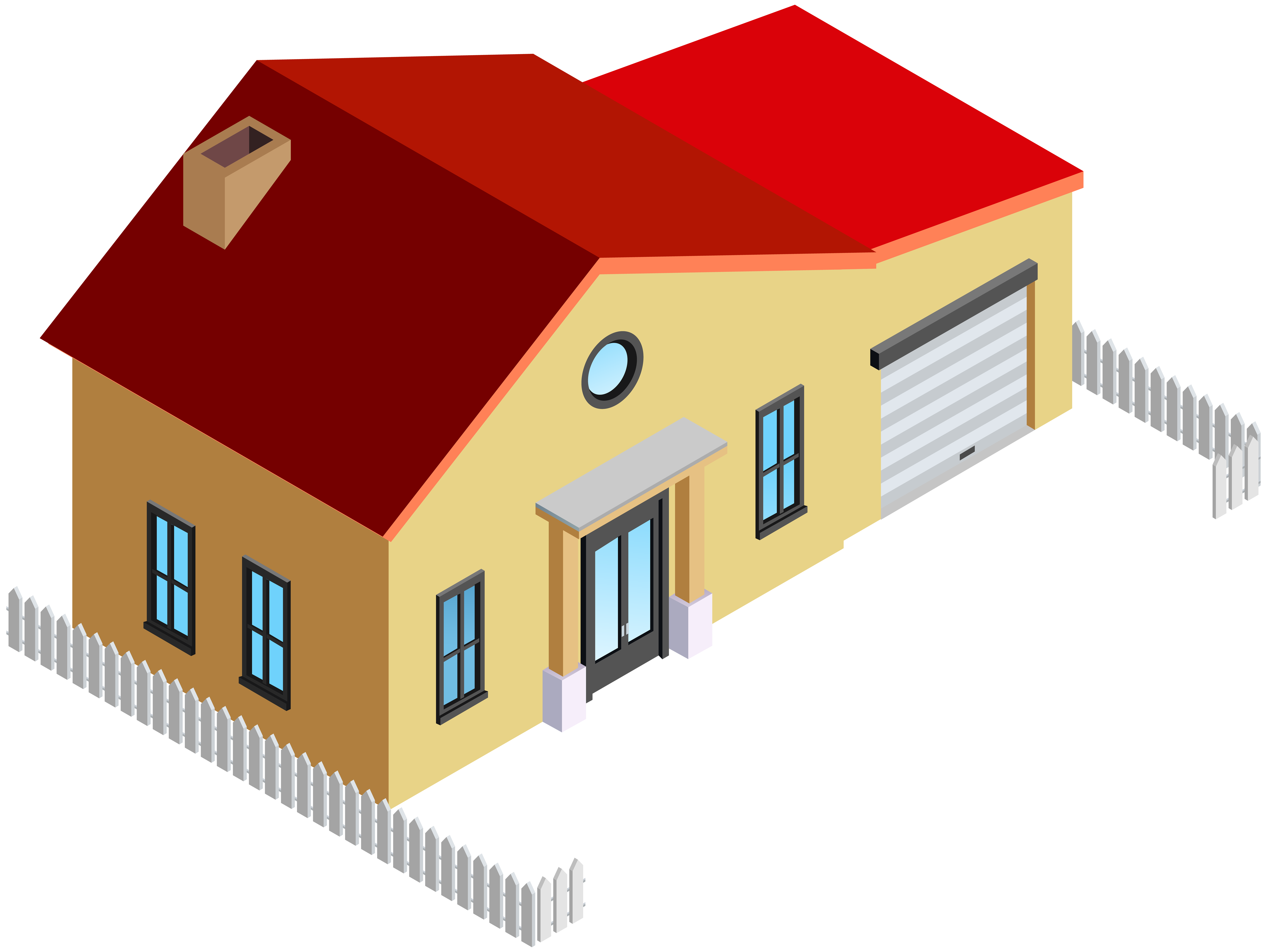 House with fence png. Gun clipart roofing