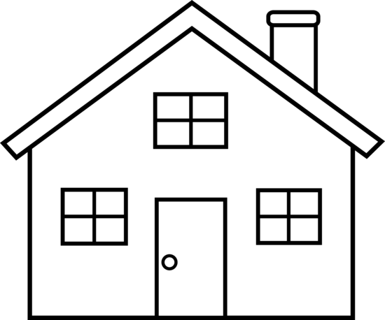 clipart houses black and white