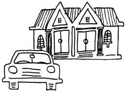clipart houses car
