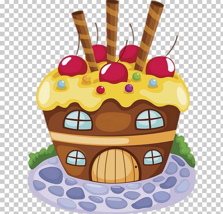 Houses clipart cupcake. Illustration drawing gingerbread house