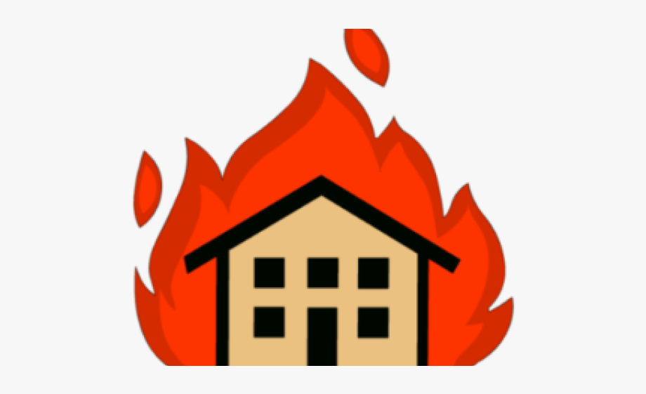 clipart houses fire