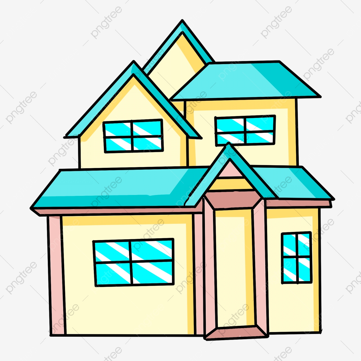 houses clipart geometric