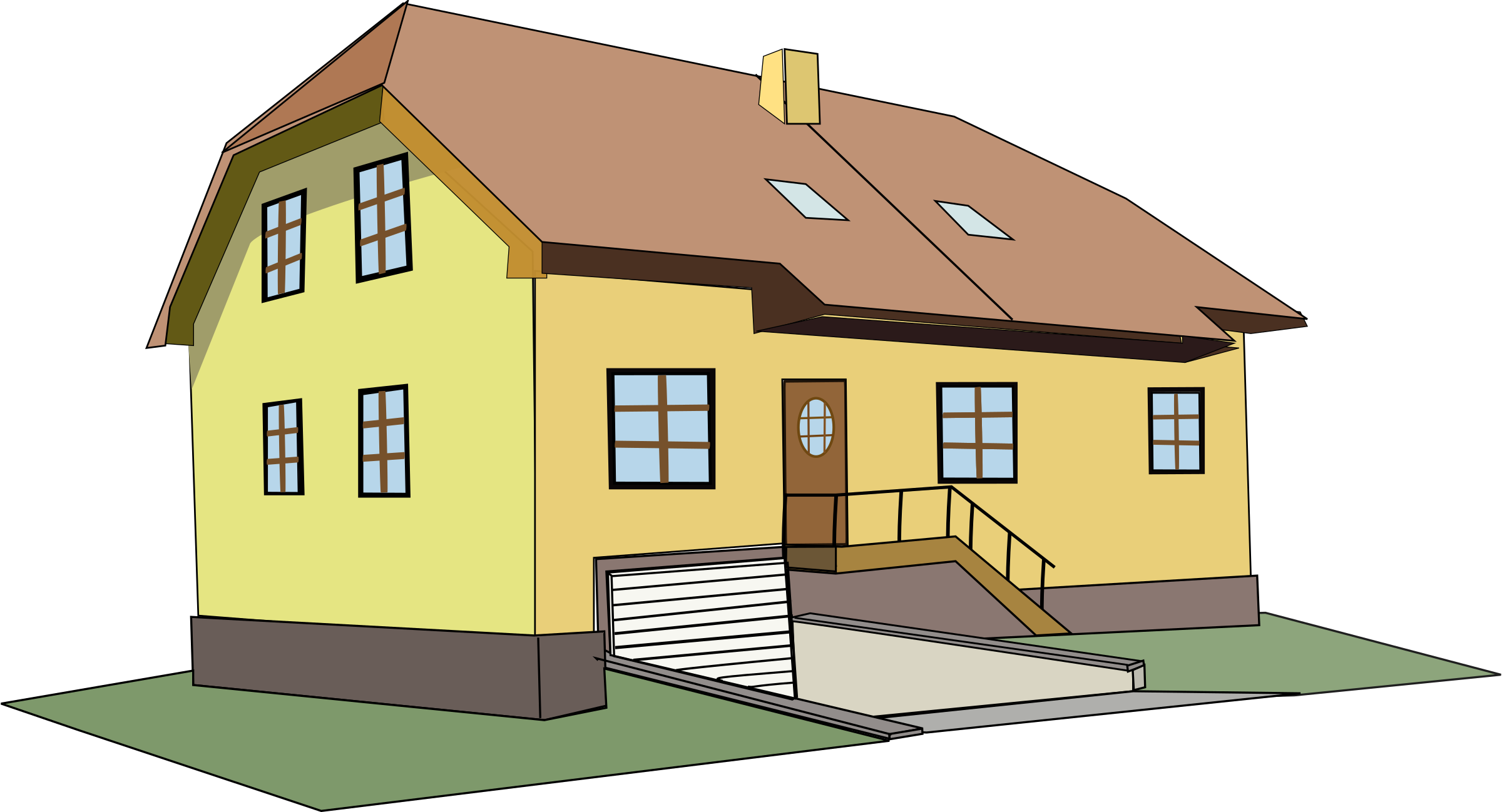 clipart houses hall