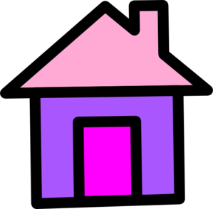 House in pink and. Clipart houses purple