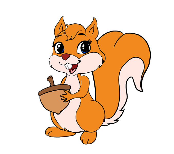 How to draw a. Clipart squirrel animated