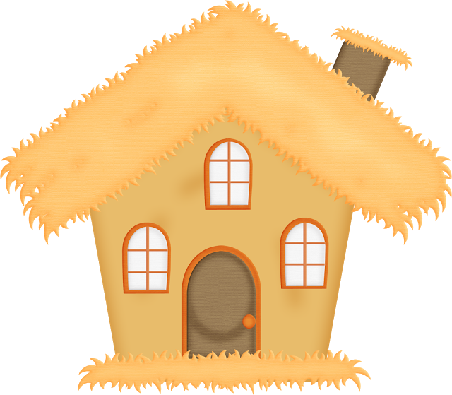 clipart houses three little pig