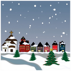 houses clipart winter