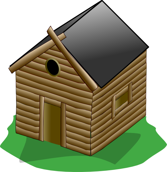 Hut clipart log house. In perspective clip art