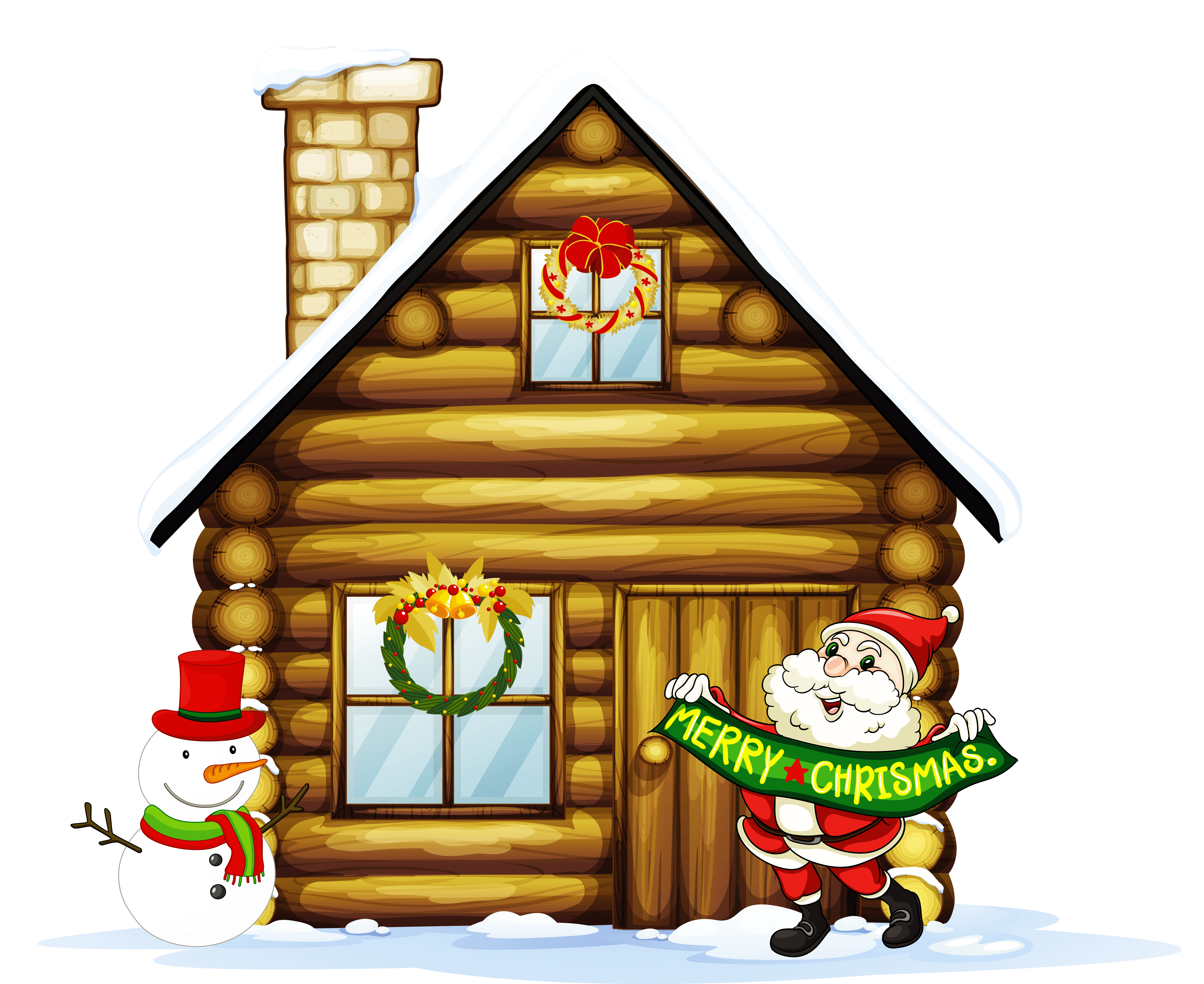 Christmas house merry and. Houses clipart xmas