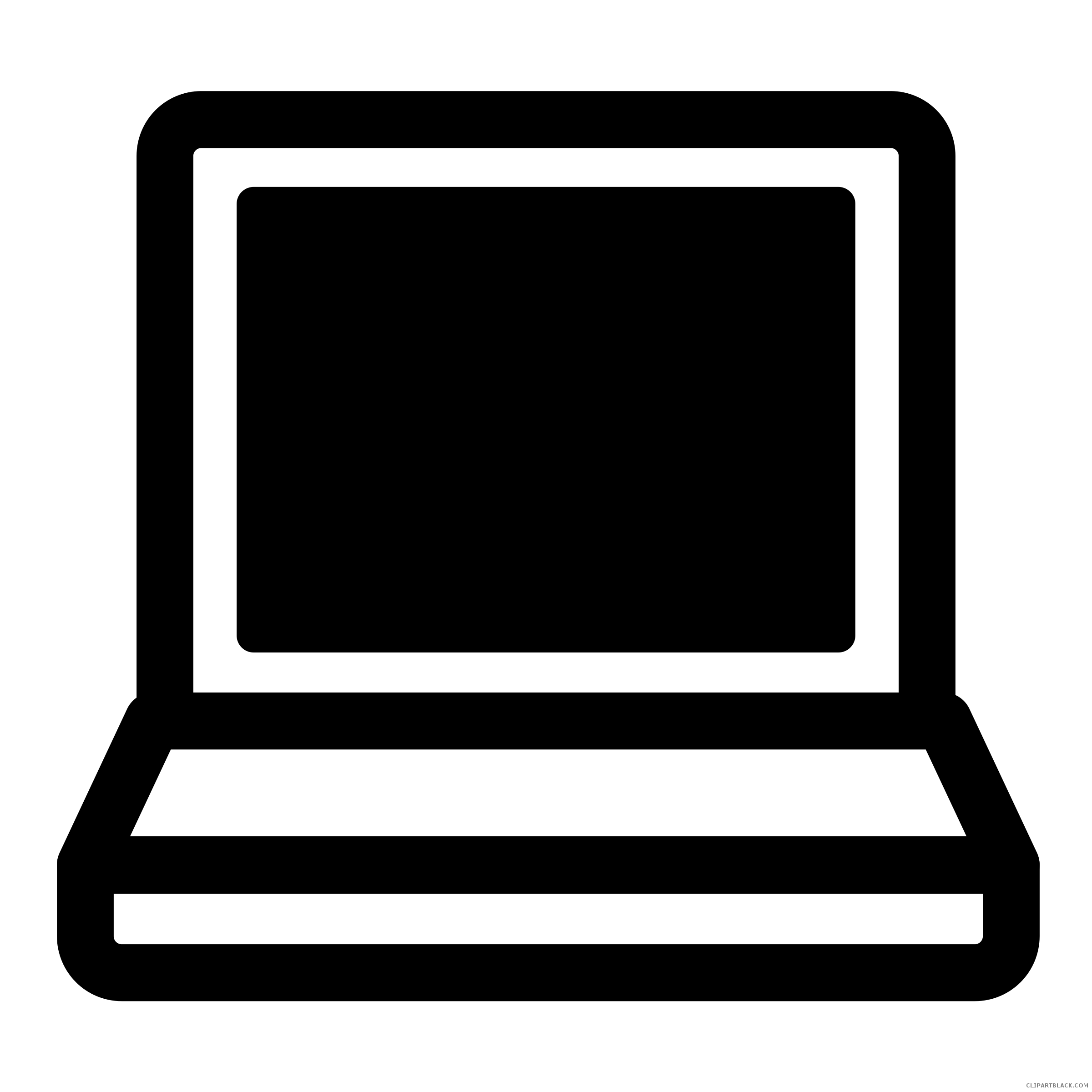 Black and white clipartblack. Logo clipart laptop