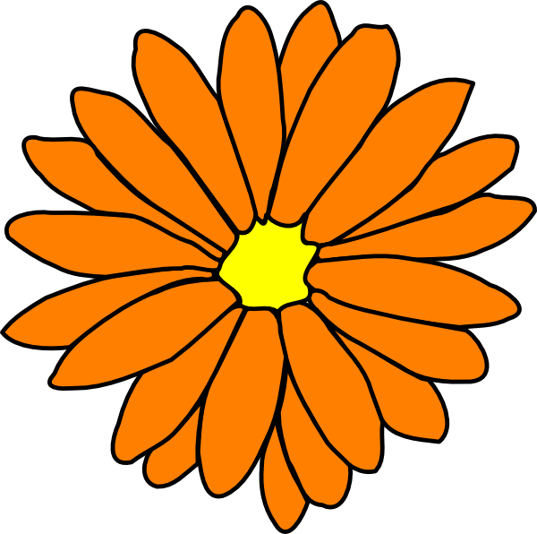 Flowers clipart orange. Flower clip art at