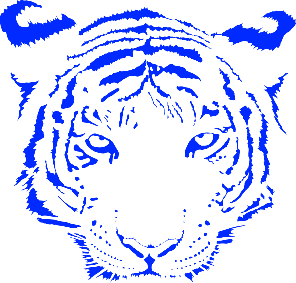 Blue clip art at. Clipart tiger sad