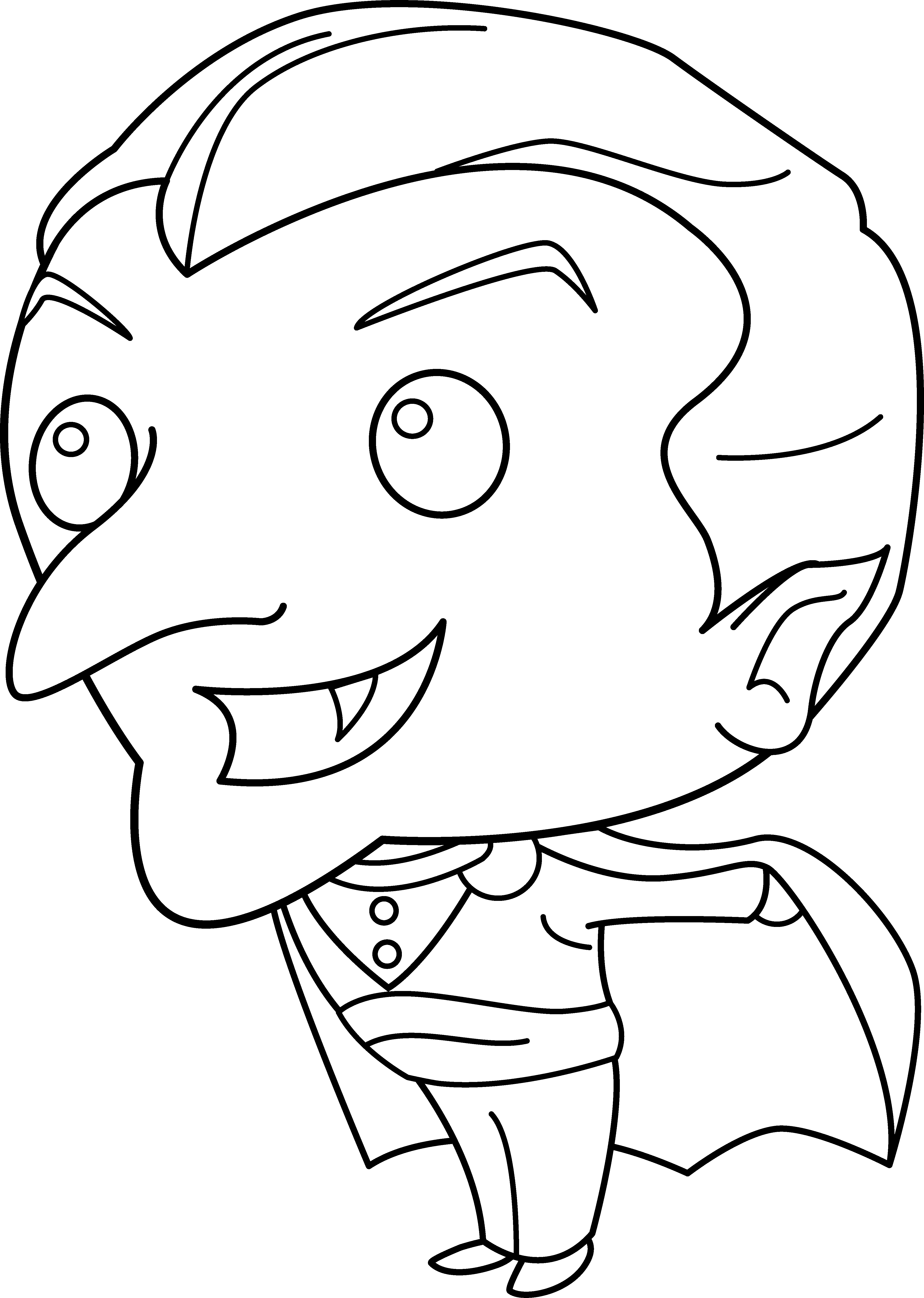 Little coloring page free. Vampire clipart vampire face