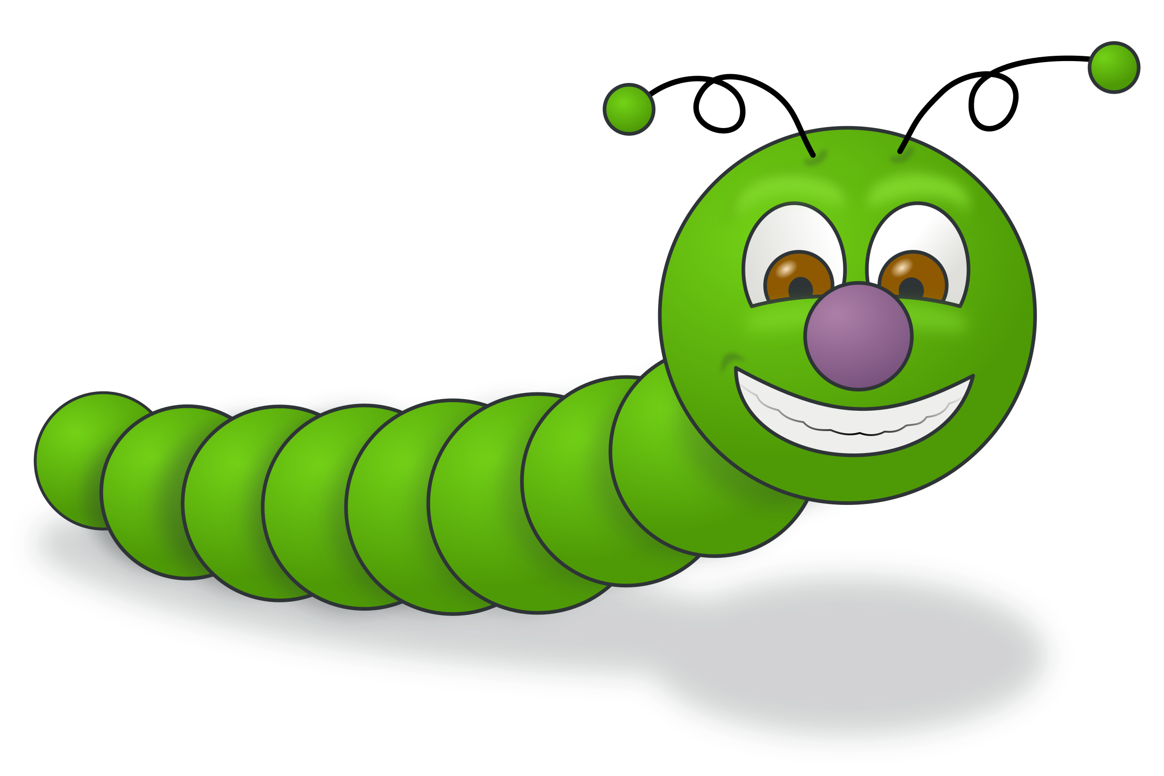Green. Worm clipart happy