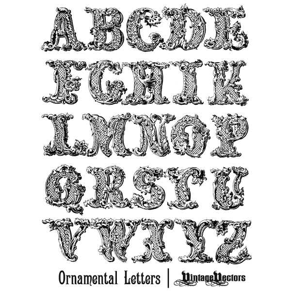 steampunk clipart alphabet