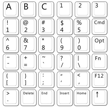 keys clipart alphabet
