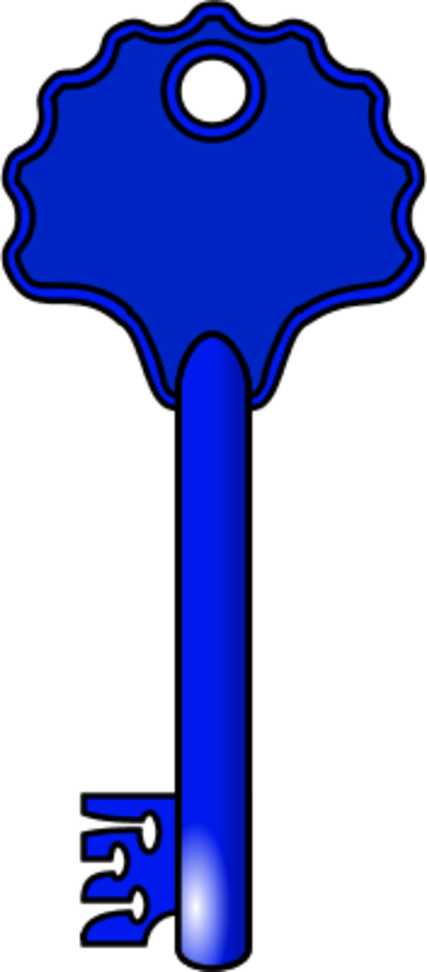 clipart key blue key