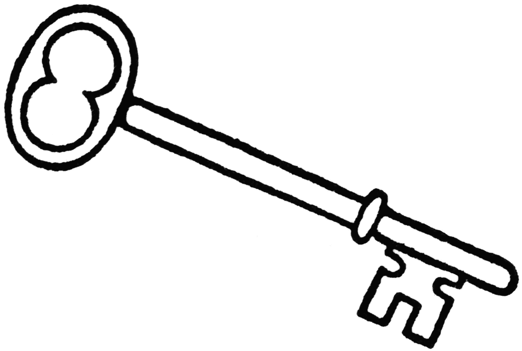 key clipart line drawing