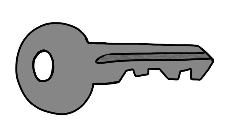 key clipart gray