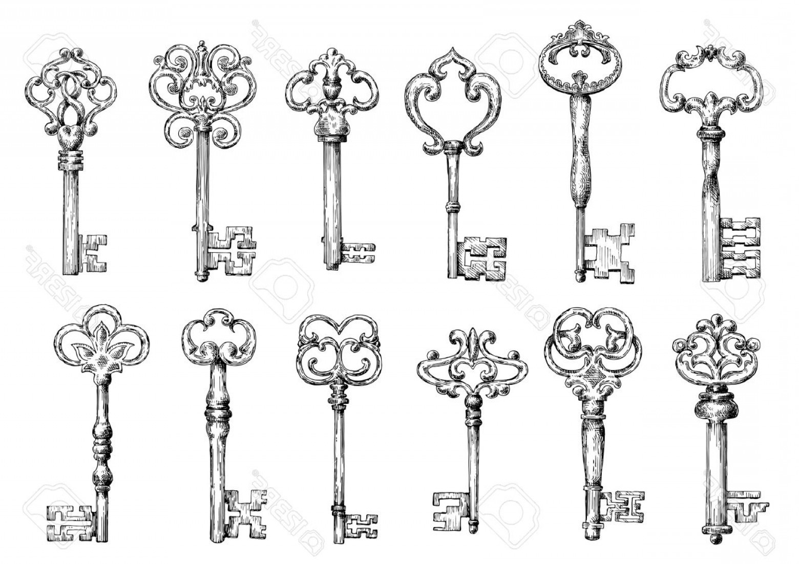 clipart key medieval