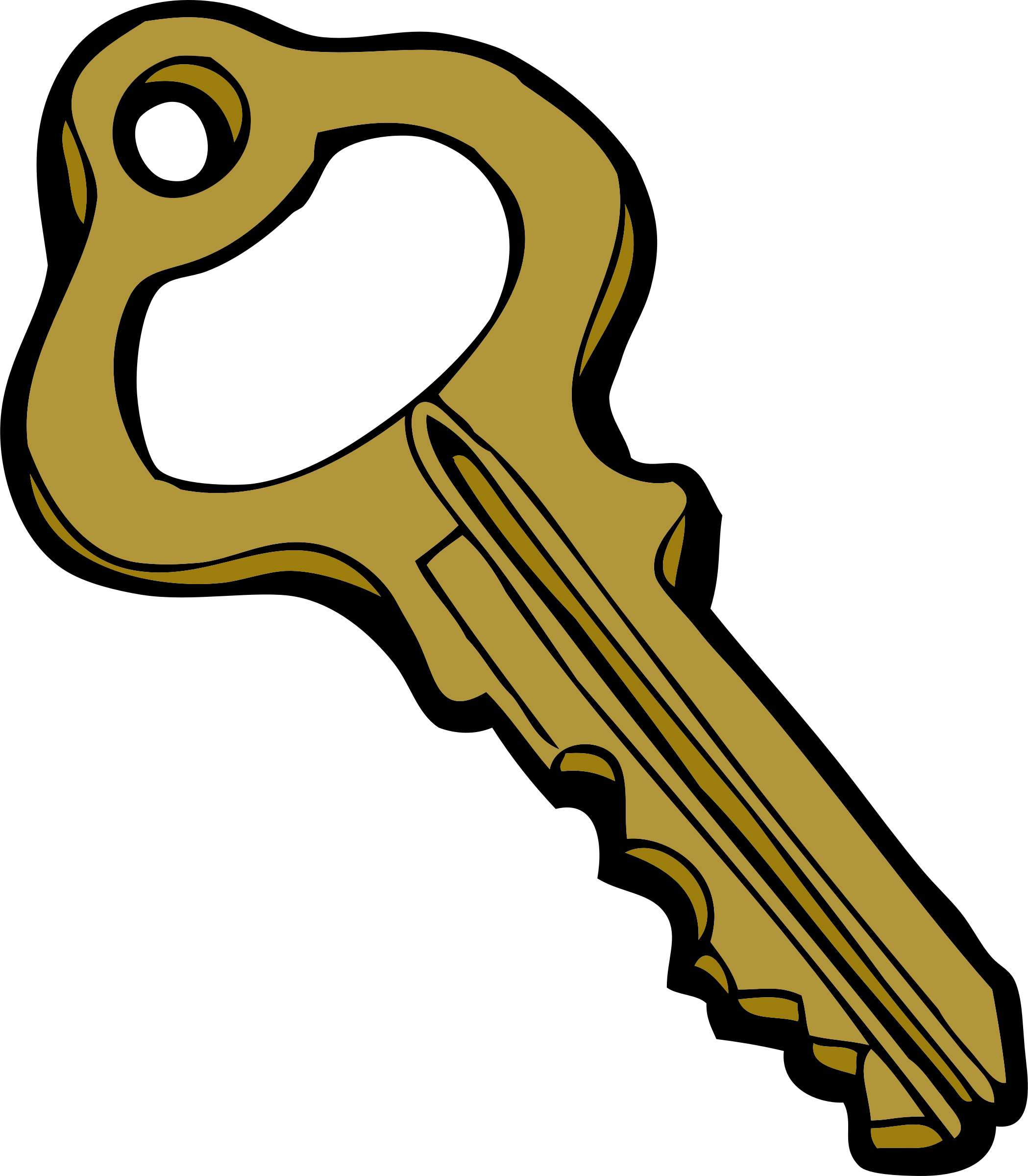 key clipart yellow