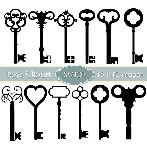 Clipart key victorian key. Vintage skeleton clip art
