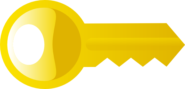clipart key yellow