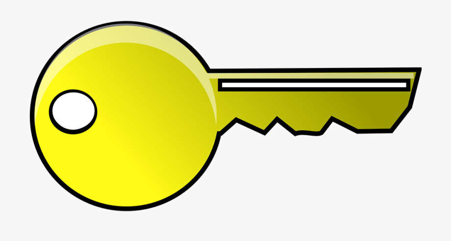 clipart key yellow