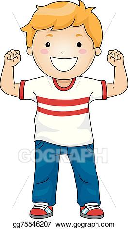clipart kid muscle